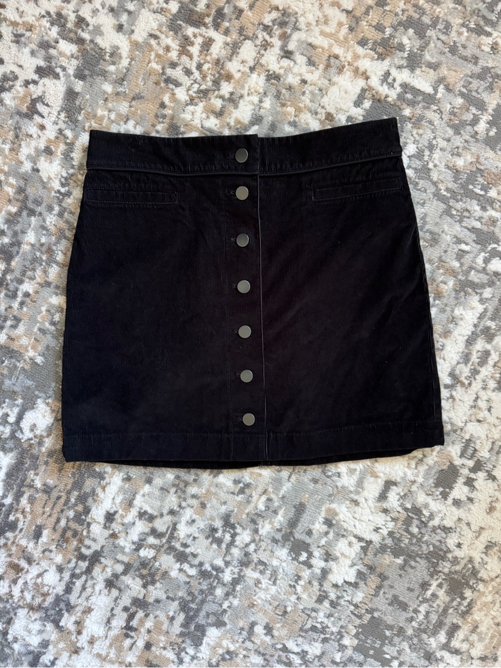 Wilfred Black Button-Front Mini Skirt